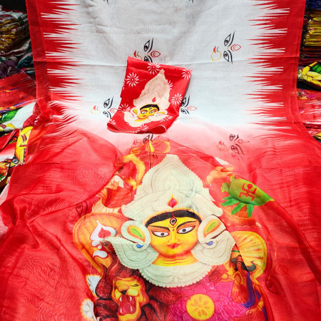 321-ডিজিটাল প্রিন্টেড সফট সিল্ক শাড়ি