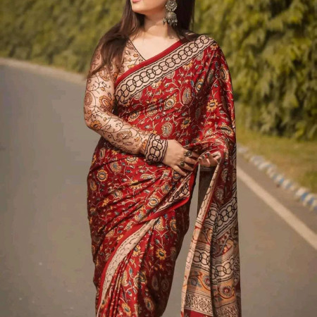(code-325) ডিজিটাল প্রিন্টেড সফট সিল্ক শাড়ি