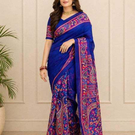 (code-105) ডিজিটাল প্রিন্টেড সফট সিল্ক শাড়ি