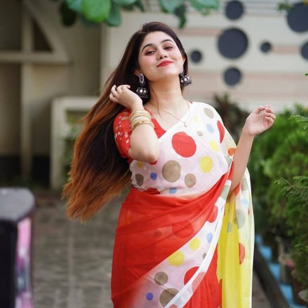 (code-316) ডিজিটাল প্রিন্টেড সফট সিল্ক শাড়ি